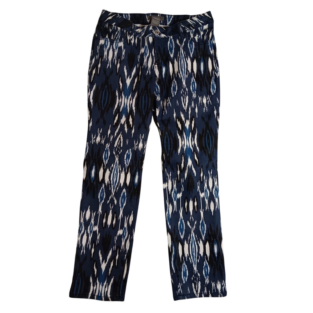 Su & Lola Pants Womens 6 Aztec Blue Stretch 5 Pocket Straight‎